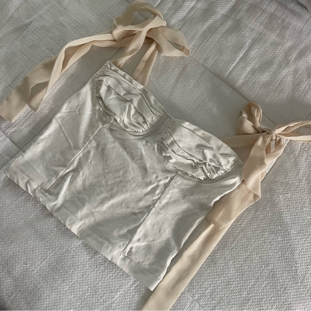 White bustier top size small